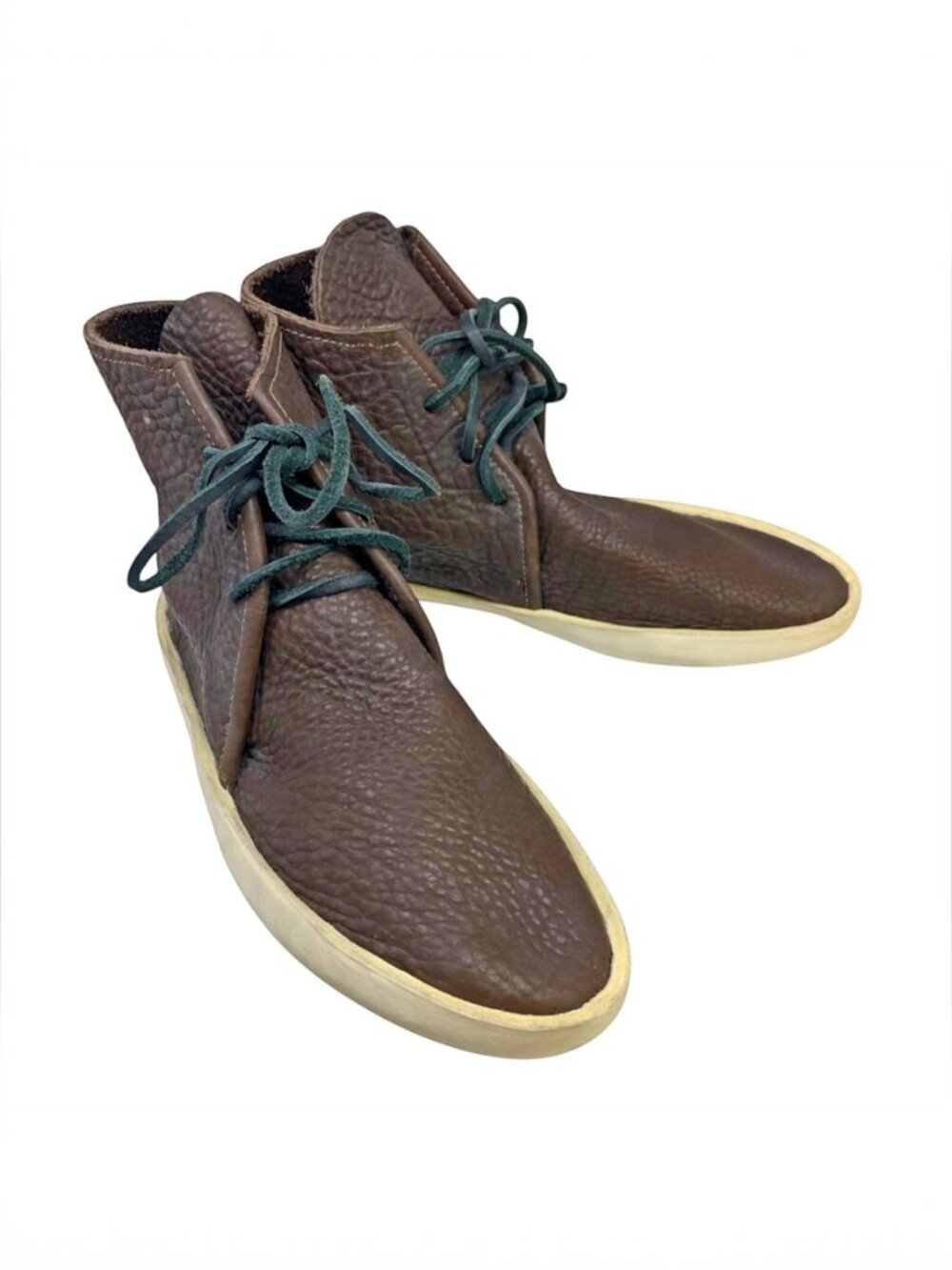 Global Village Traders Handmade Brown Buffalo Hide Hi Top Moccasins
